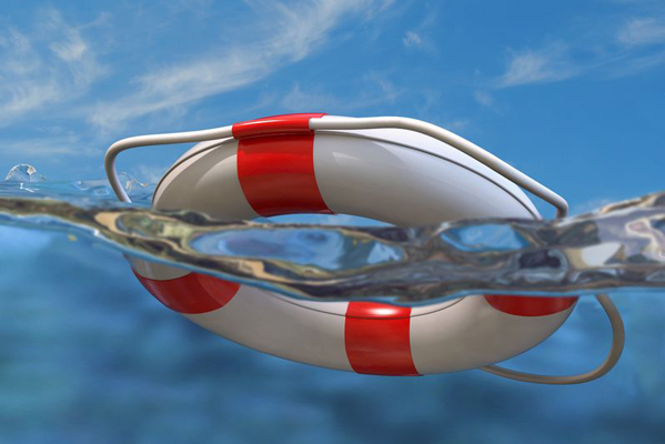 Lifesaver floating in the water