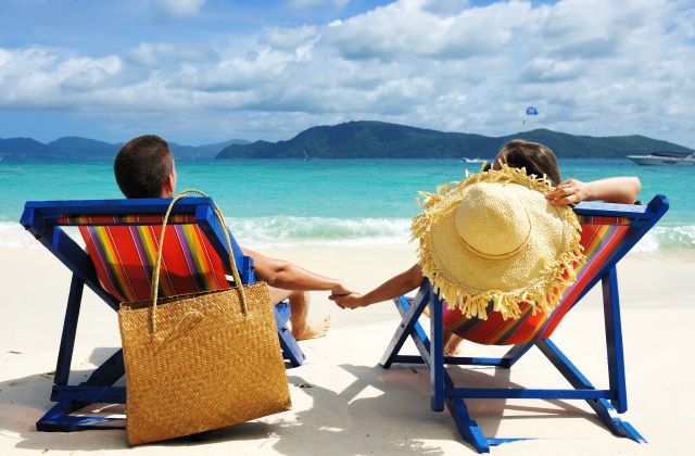 couple on beach vacation