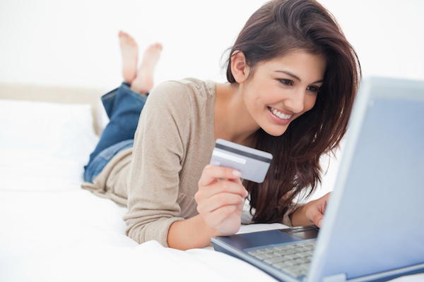 Woman Shopping Online with Credit Card