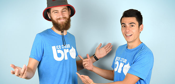 Ice Cream Bros have expanded their business to selling t-shirts and stickers.