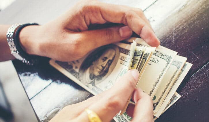 Person Holding Stack of Money Signifying Financial Success