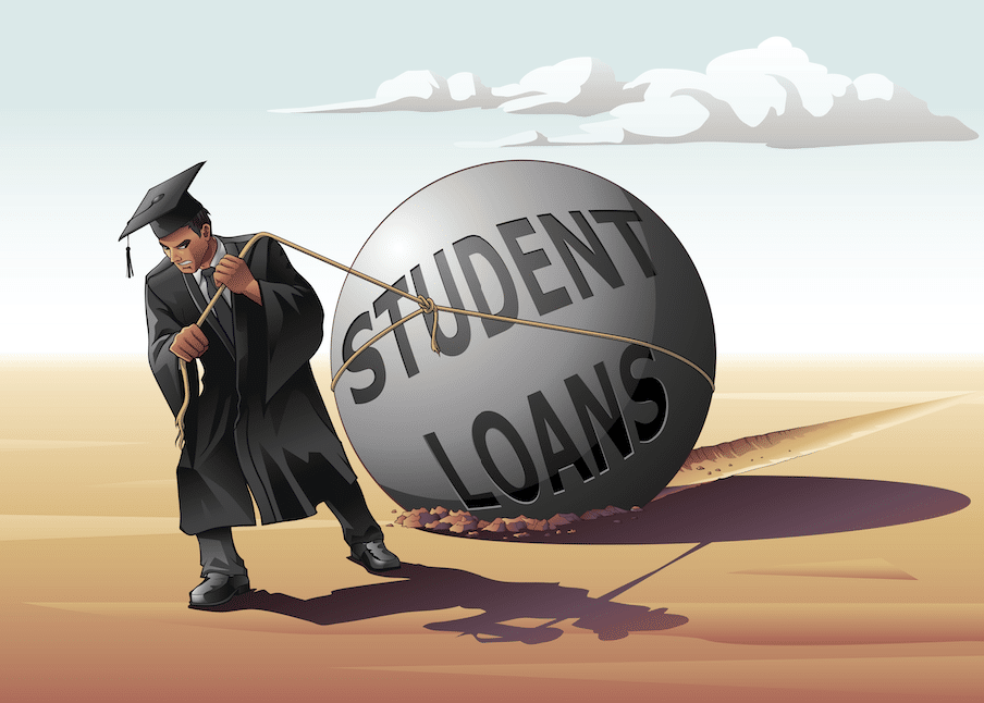 Student Struggling with Student Loans, Pulling the Weight of Debt
