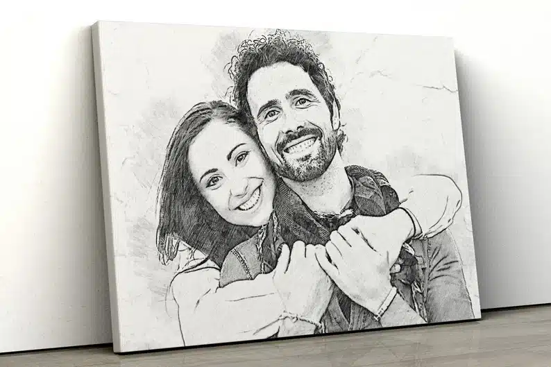 Personalized pencil portrait