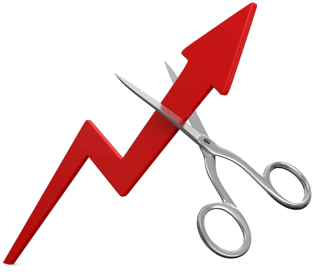 Cutting Ties: Symbolic Scissors Severing a Red Arrow - Analyzing the End of Inflation