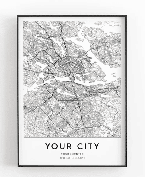 Home gift ideas - map of your city