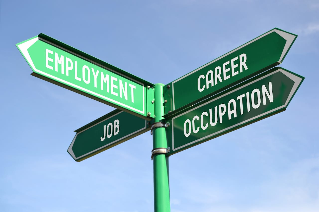 Green Street Sign: Employment, Career, Job, Occupation