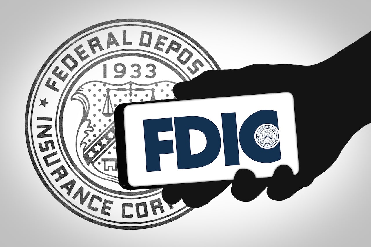 Person Holding FDIC Logo