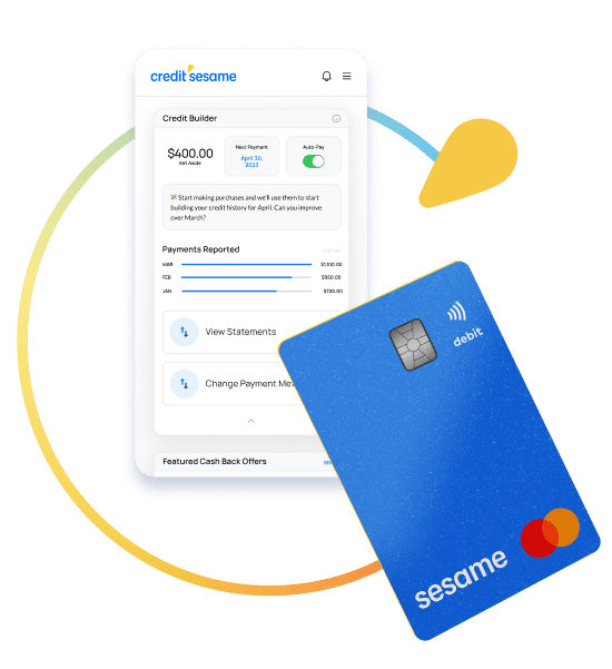 Mobile Phone with Credit Builder App and Credit Card